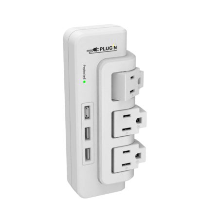 3 Rotating Outlets, 1 USB-C & 2 USB-A, Wall Surge Protector