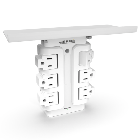 6 Rotating Outlets, Wall Surge Protector with Shelf